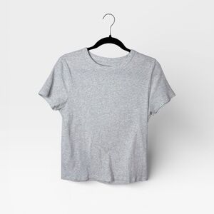 American‎ Eagle Size XL Heather Grey Ribbed Short Sleeve Tee (C)